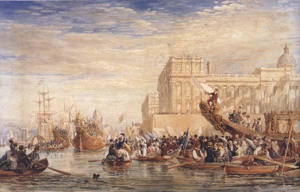 David Cox Embarkation of His Majesty George IV from Greenwich (mk47) oil painting image